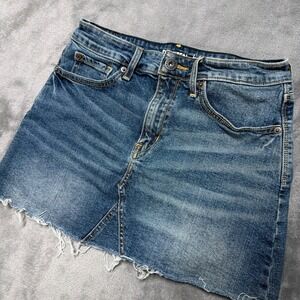 Denizen from Levi's Denim Mini Skirt Womens 4 Blue High Rise Raw Hem